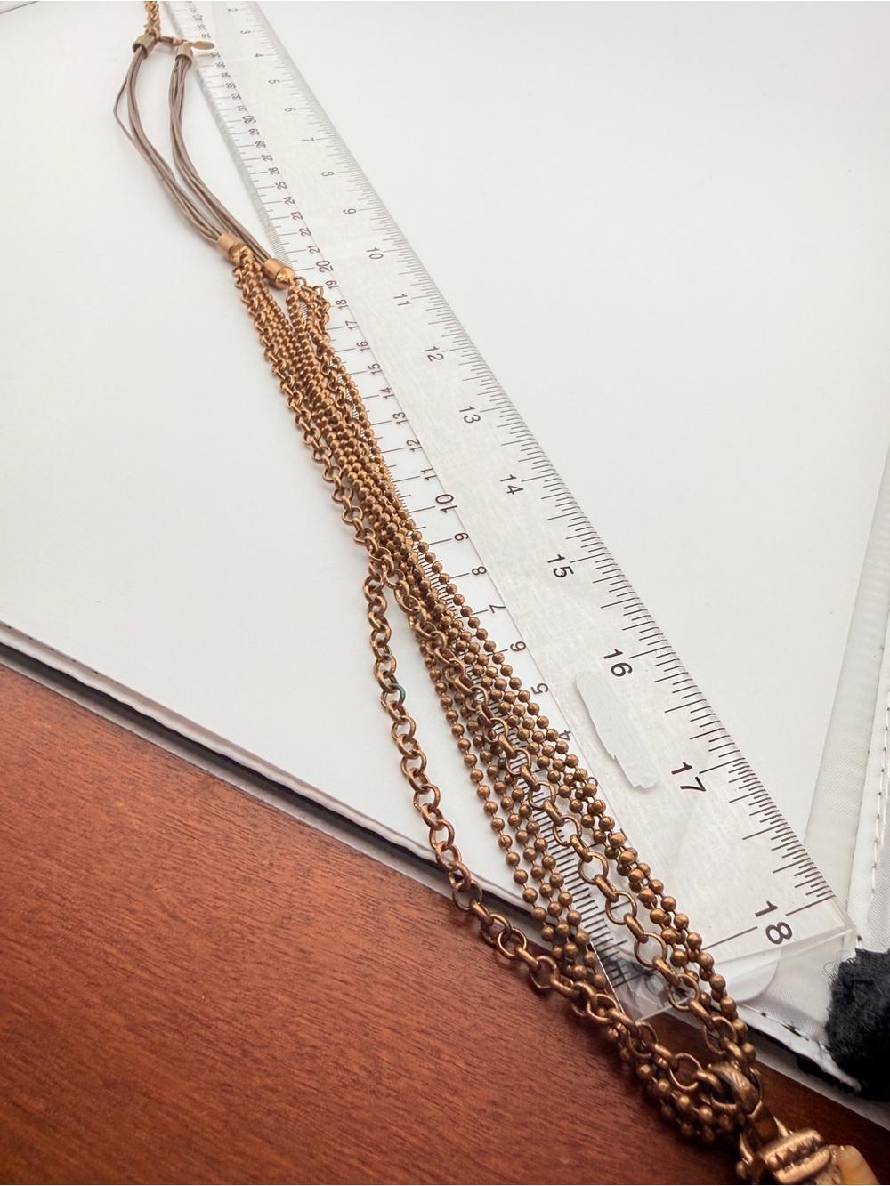 Chico's Copper Multi-Strand Statement Necklace Boho Cross Pendant - Picture 6 of 7